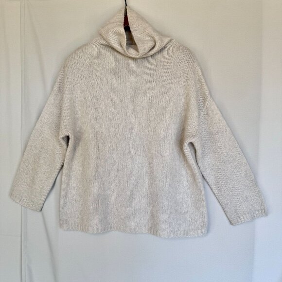Kristensen Du Nord Cashmere Merino Wool Blend Gray Funnel Neck Sweater Size S - Picture 1 of 16